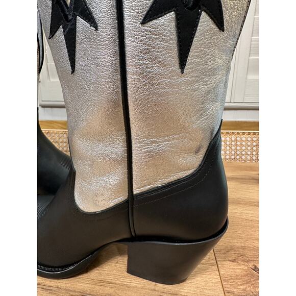 Ariat Women's Starlight X Toe Western Boot Silver Black Leather Sz 9 NWOB Cowboy - Picture 11 of 16